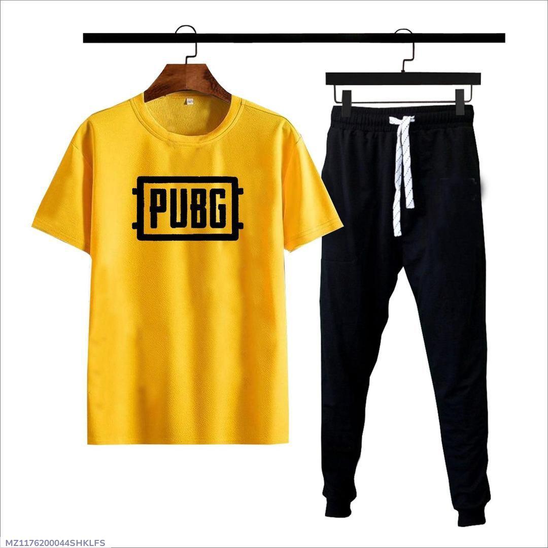 Men's Cotton Track Suit Yellow PUBG Print Medium to XL