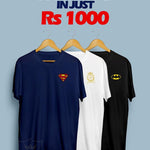 Premium Cotton Jersey T-Shirts Pack of 3 Navy White Black
