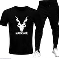 Men Black Markhor Printed Track Suit 2Pcs Cotton Jersey