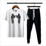 White Cotton Angel Wing T-Shirt & Joggers Set Medium to XL