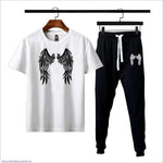 White Cotton Angel Wing T-Shirt & Joggers Set Medium to XL