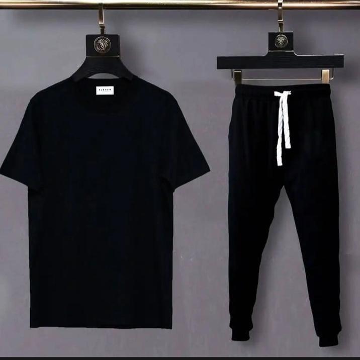 Black Cotton Track Suit for Men Medium to XL, Breathable material