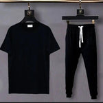 Black Cotton Track Suit for Men Medium to XL, Breathable material