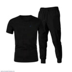 Black Cotton Track Suit for Men Medium to XL, Breathable material