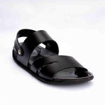 Men's Black Synthetic Leather Sandals Size 6-11