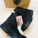 Men's Black Rubber Army Boots with Ankle Height & Durable Sole