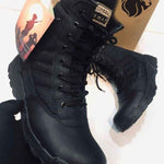 Men's Black Rubber Army Boots with Ankle Height & Durable Sole