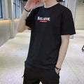 Men Slim Fit Black Graphic T-Shirt Summer