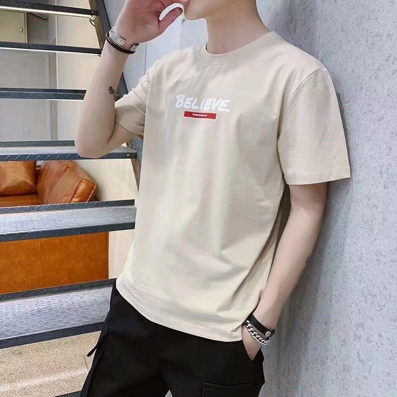 Men Slim Fit Black Graphic T-Shirt Summer