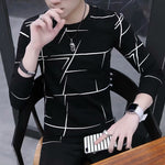 Men Long Sleeve Graphic T-Shirt Pink Korean Style New