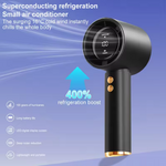 Portable Handheld Turbo Fan Air Cooler LED Display USB Rechargeable High-Speed Mini Electric Fan Quiet Cooling for Outdoor