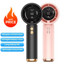Portable Handheld Turbo Fan Air Cooler LED Display USB Rechargeable High-Speed Mini Electric Fan Quiet Cooling for Outdoor